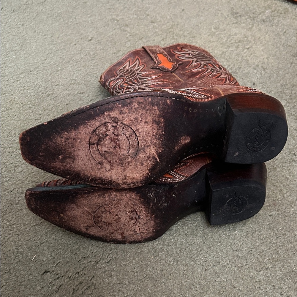 Lucchese Wings Women's Tooled Inlay Western Boot - Picture 2 of 5